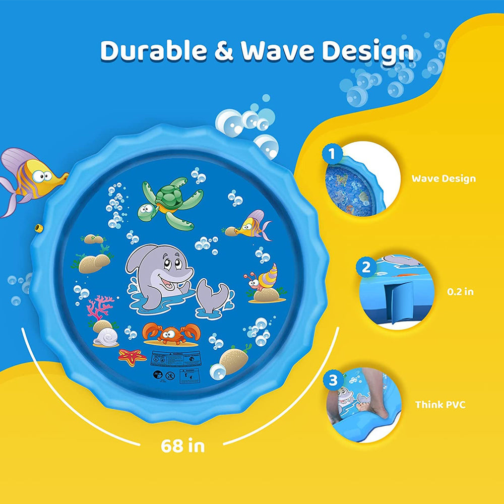 Durable Outdoor Inflatable Sprinkler Water Mat for Kids