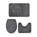 Water Absorbing Non Slip 3 Piece Bathroom Mat Set