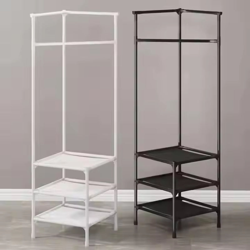 Multifunction Multi-Layer Floor Standing Corner Hanger Clothing Storage Shelf