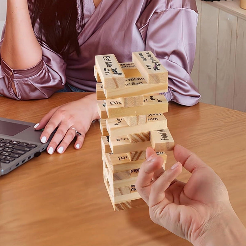 Valentine Tumbling Tower Stacking Blocks Game For Adults Couples Night Party