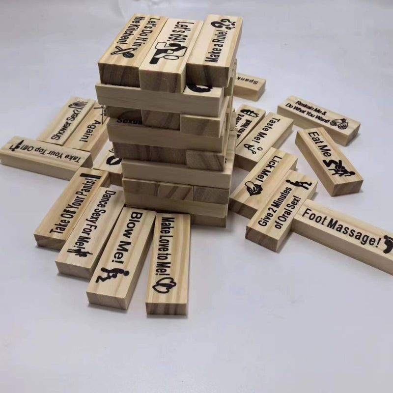 Valentine Tumbling Tower Stacking Blocks Game For Adults Couples Night Party