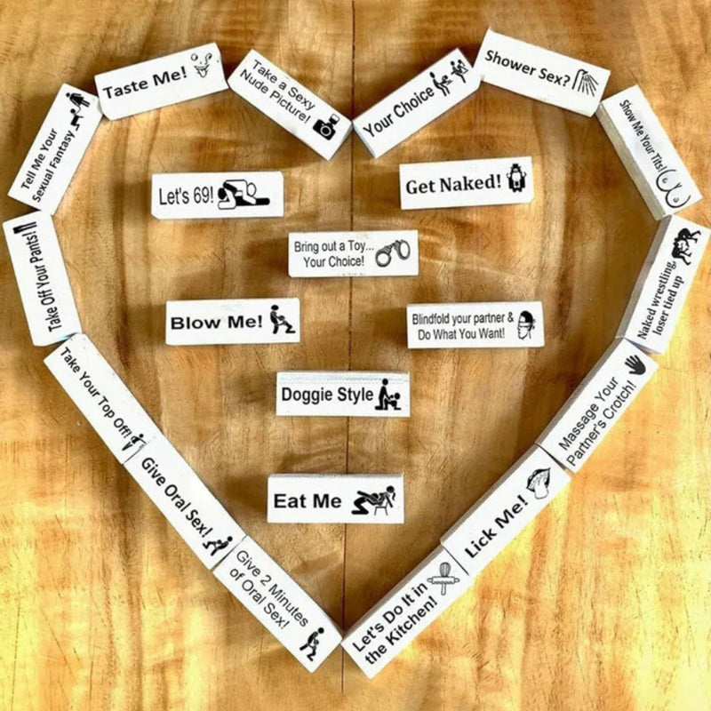Valentine Tumbling Tower Stacking Blocks Game For Adults Couples Night Party