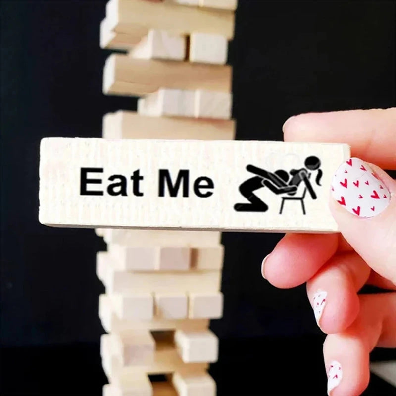 Valentine Tumbling Tower Stacking Blocks Game For Adults Couples Night Party