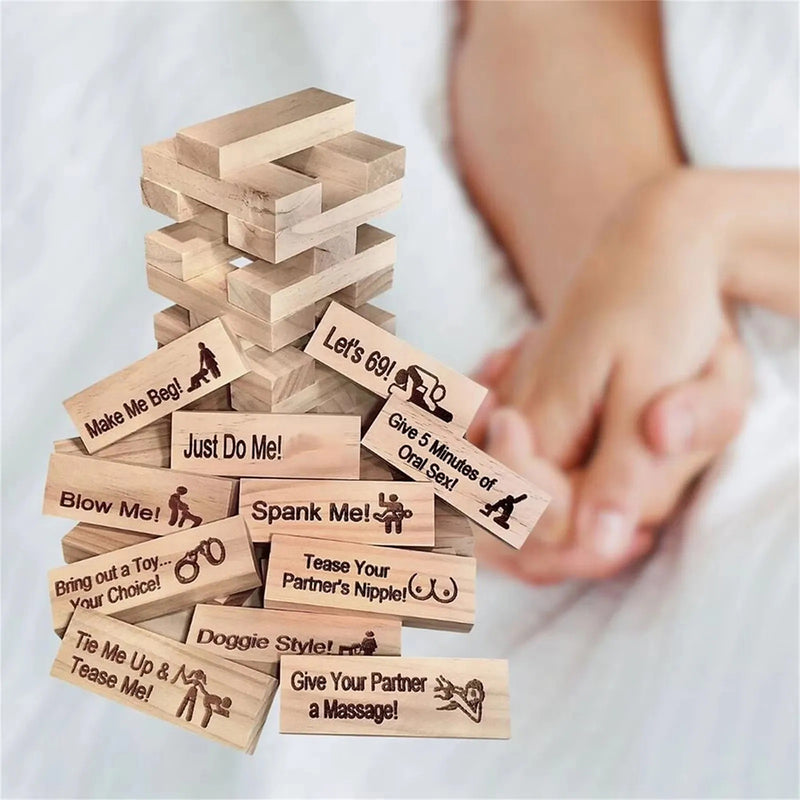 Valentine Tumbling Tower Stacking Blocks Game For Adults Couples Night Party