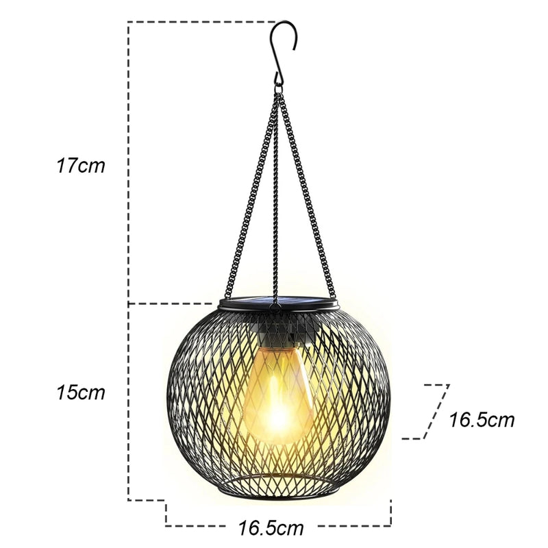 Solar Lantern Outdoor Waterproof Retro Iron Art Decoration Lighting