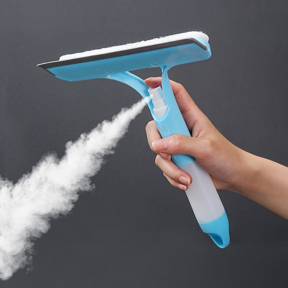 3 in 1 Squeegee Multifunctional Glass Cleaning Tool with Spray Bottle