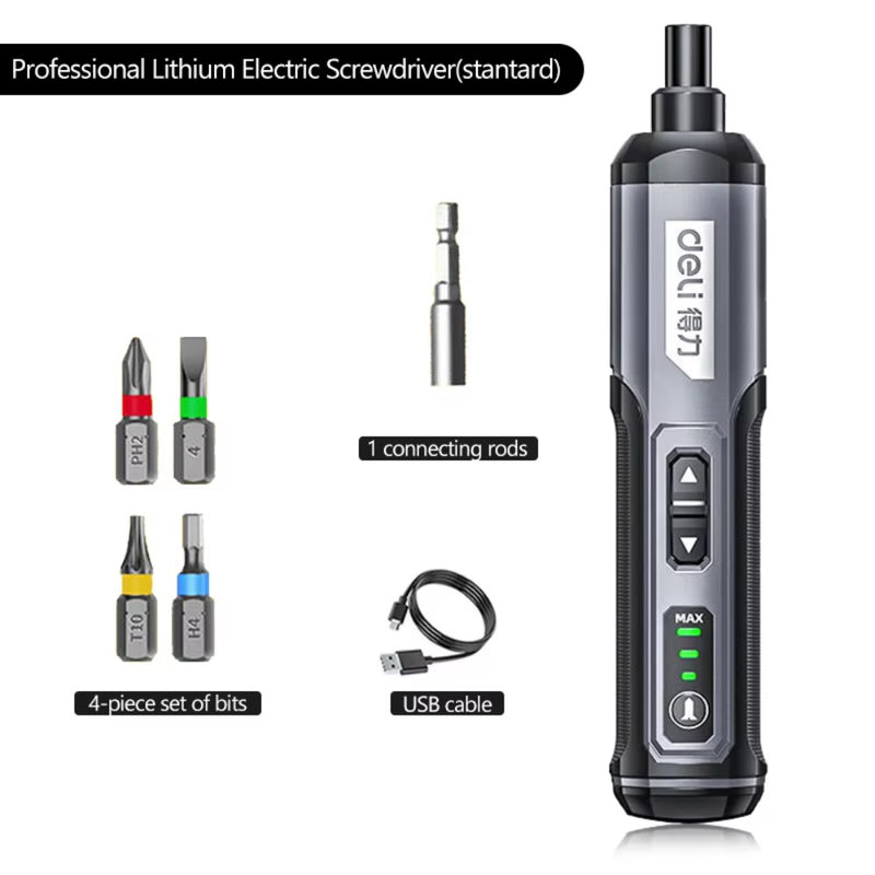 Cordless Rechargeable Electric Screwdriver Set Household Maintenance Repair