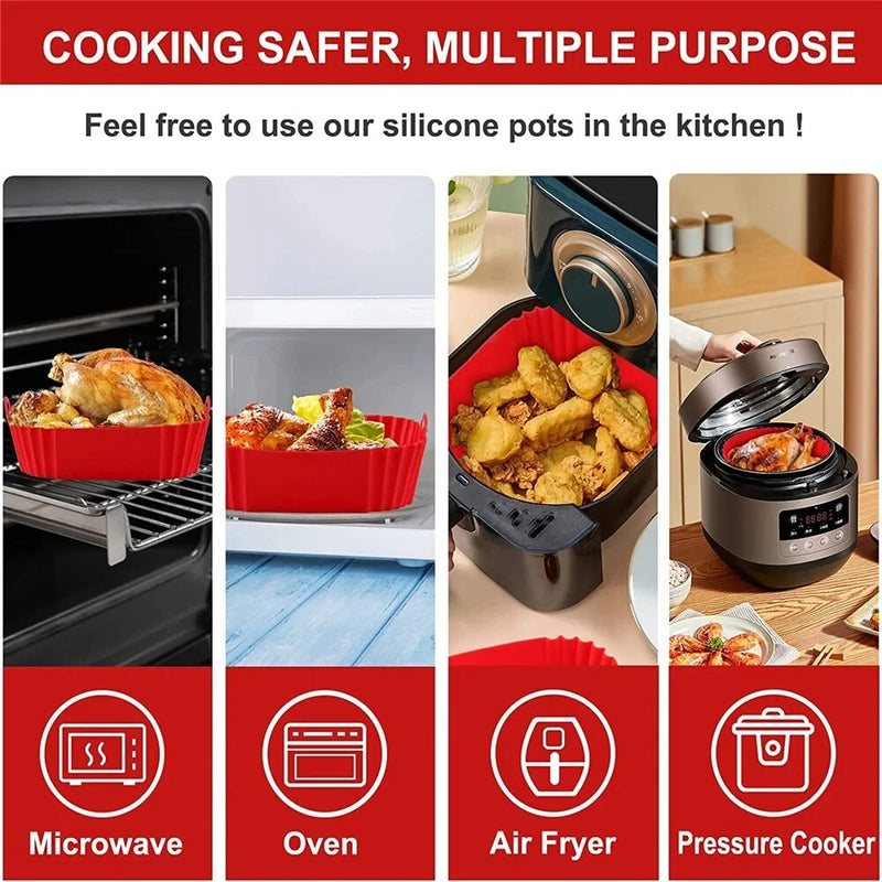 Reusable Airfryer Pan Silicone Air Fryers Oven Baking Tray