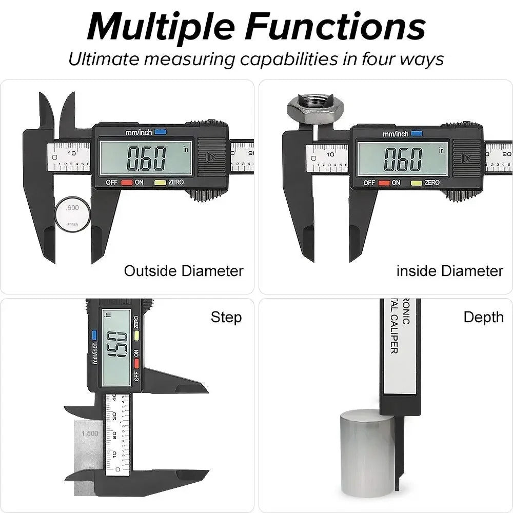 Electronic Digital Carbon Fiber Dial Vernier Caliper Gauge Micrometer