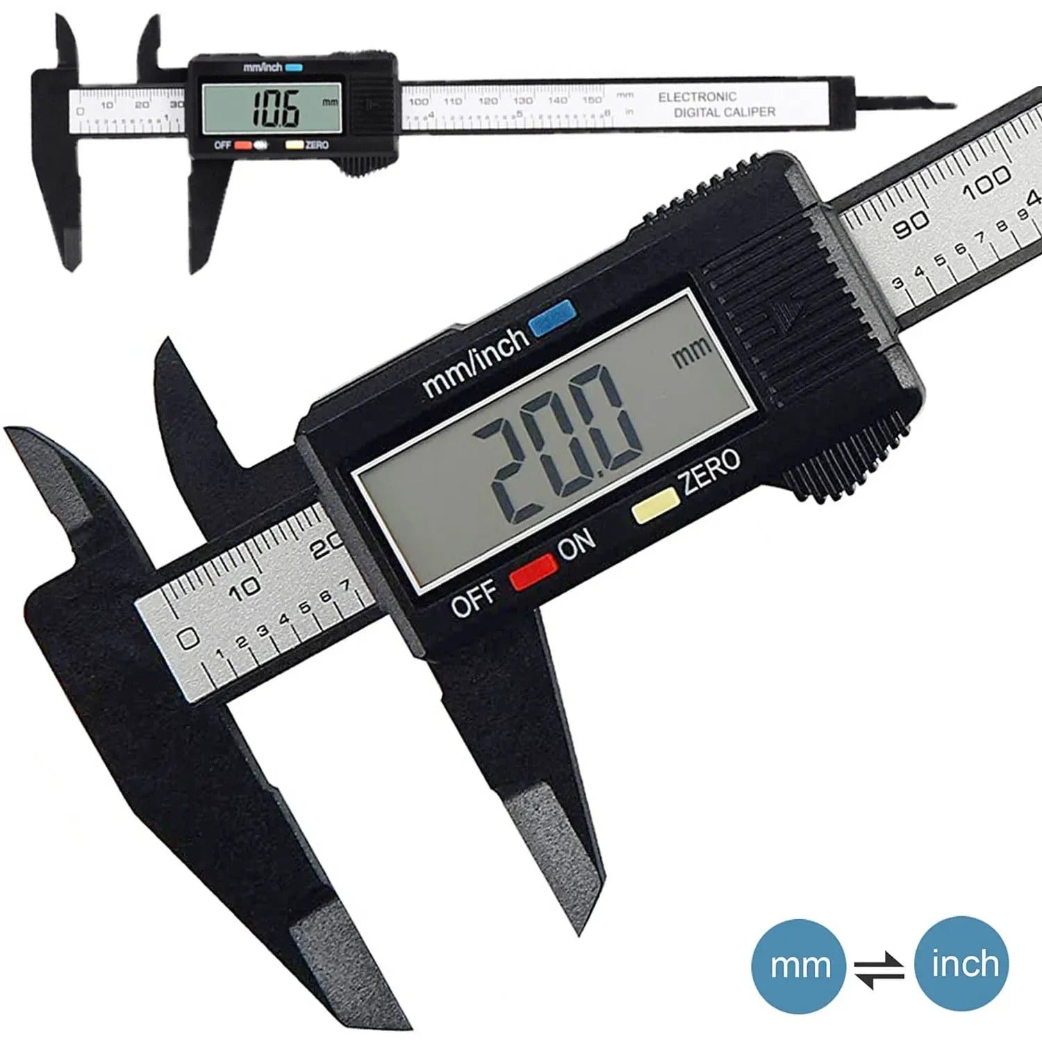 Electronic Digital Carbon Fiber Dial Vernier Caliper Gauge Micrometer