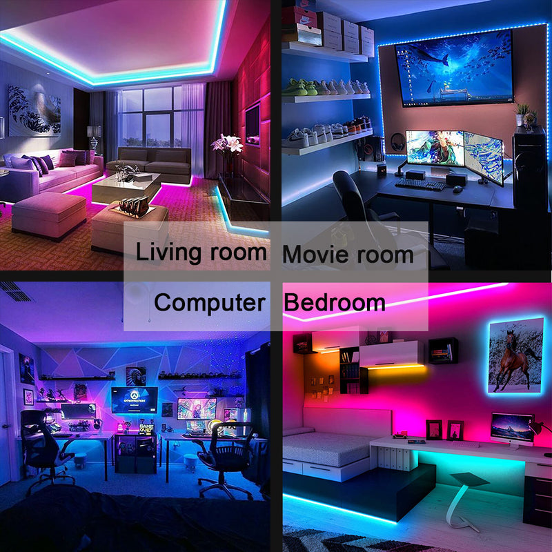 Tape Bluetooth USB LED Strip Light Flexible RGB Self-adhesive TV Desktop Diode