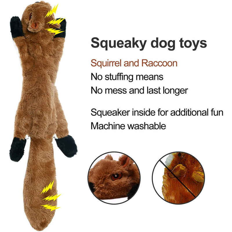 Stuffingless Plush Squeaky Dog Chew Toy Pet Squeak Toy