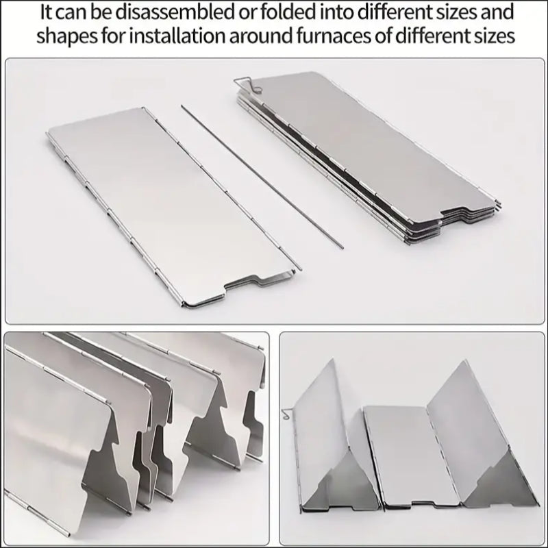 10 Plates Aluminum Alloy Ultralight Foldable Stove Windscreen