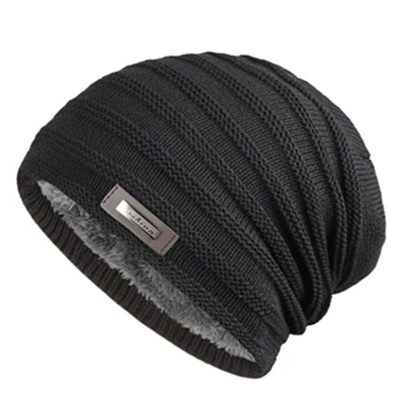 Unisex Fur Lined Beanie Hat Keep Warm Winter Hat