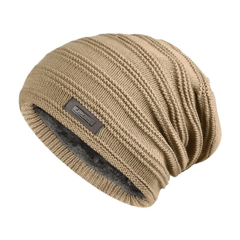 Unisex Fur Lined Beanie Hat Keep Warm Winter Hat