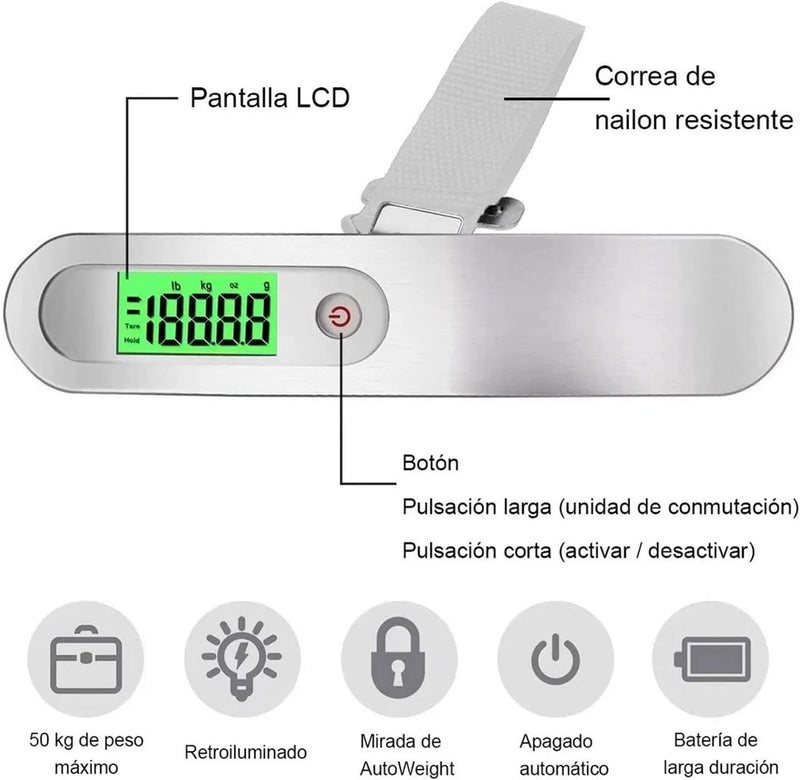 Portable Digital LCD Display Luggage Hanging Scale