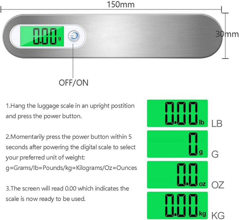 Portable Digital LCD Display Luggage Hanging Scale