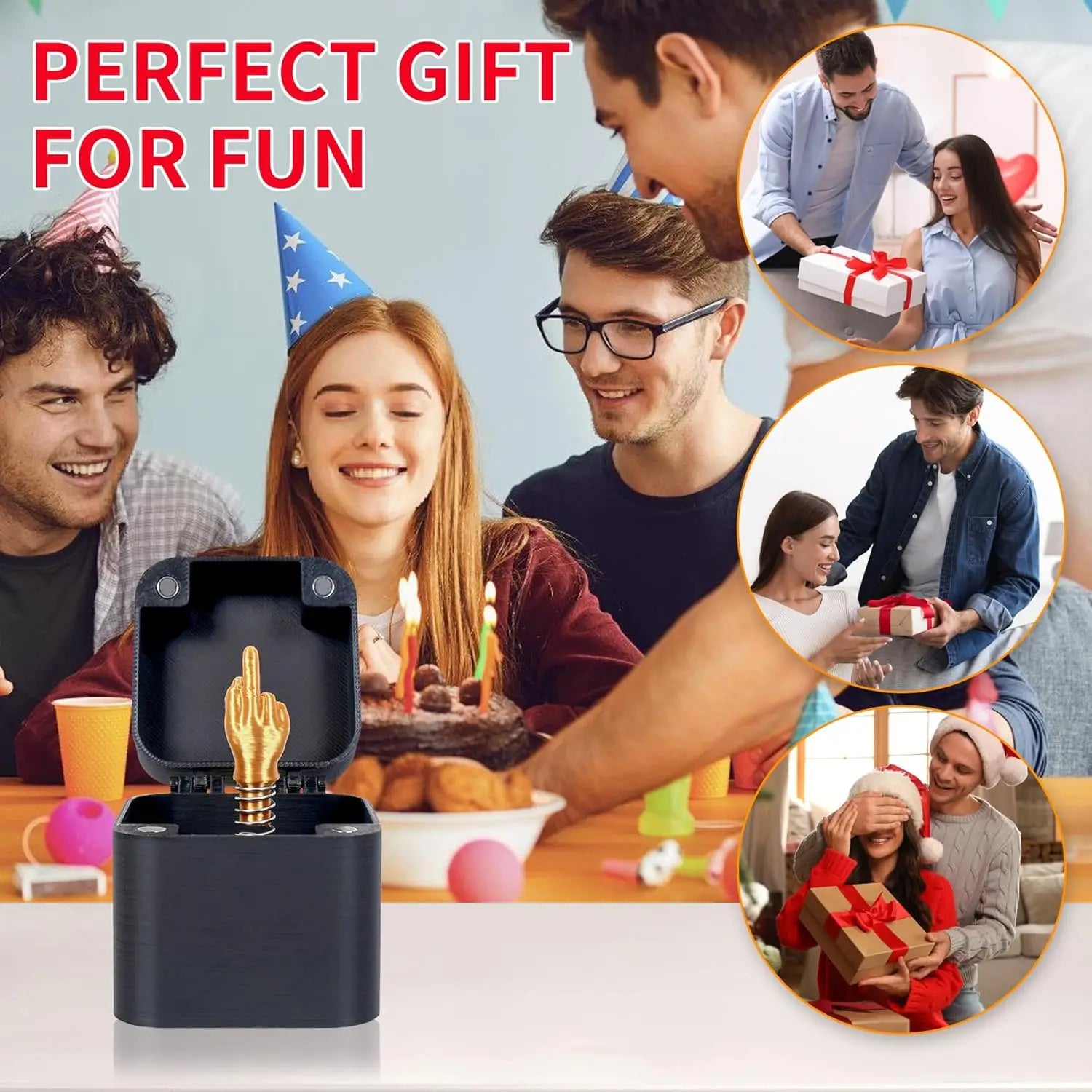 Christmas Gag Gift Middle Finger in A Box