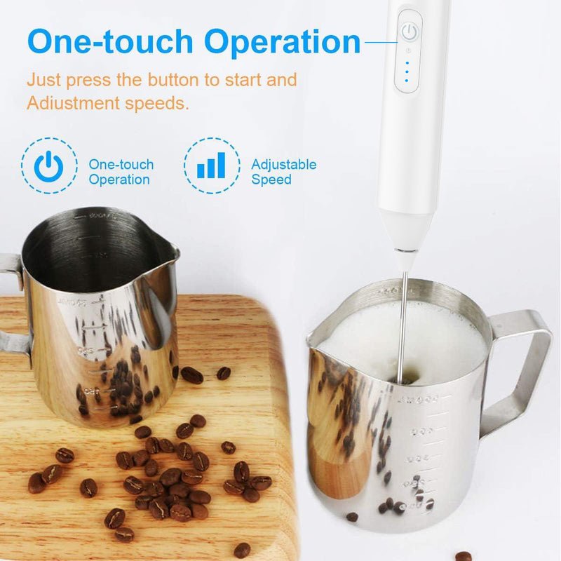 USB Rechargeable Foam Maker Coffee Whisk Mixer