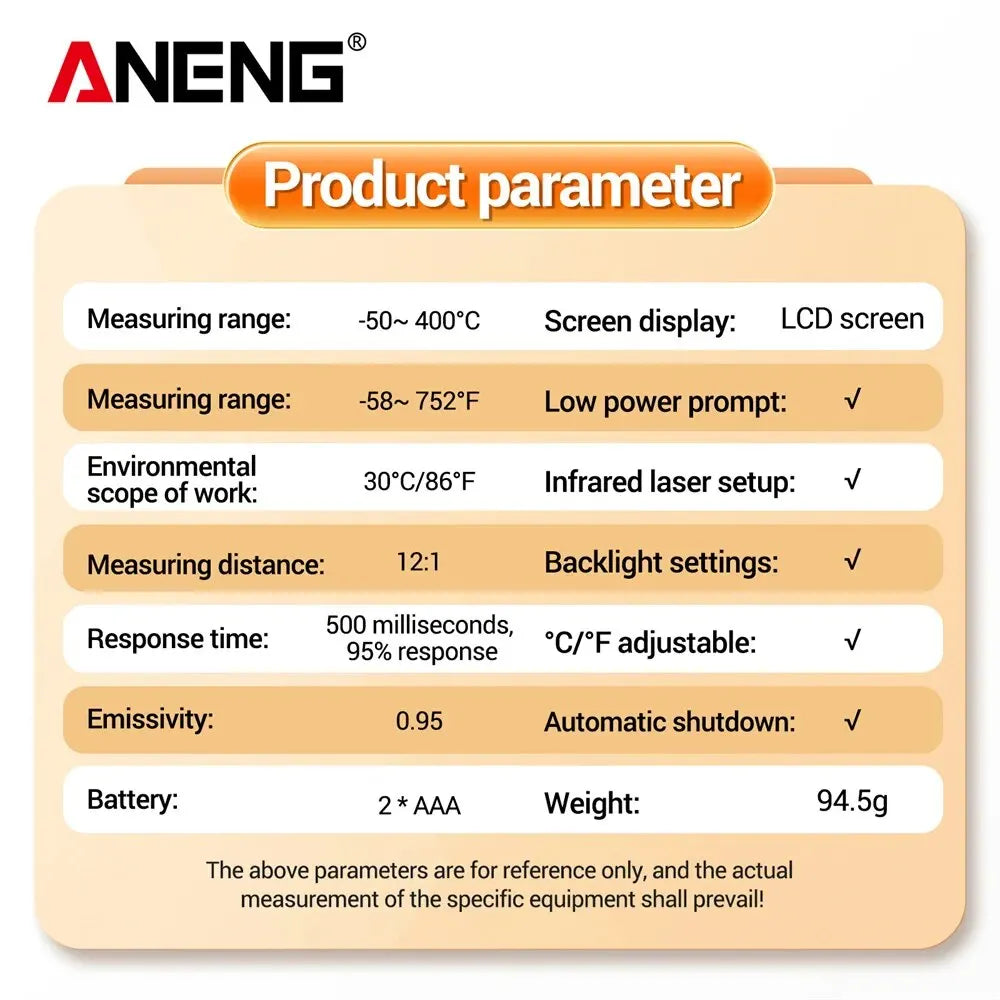 Highly Sensitive Non-contact Temperature Measuring Gun Hygrometer
