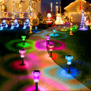 4Pcs Solar Pathway Lights Outdoor Vibrant LED Mushroom Garden Stake Lighting