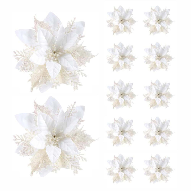 Christmas Glitter Artifical Flower Ornaments