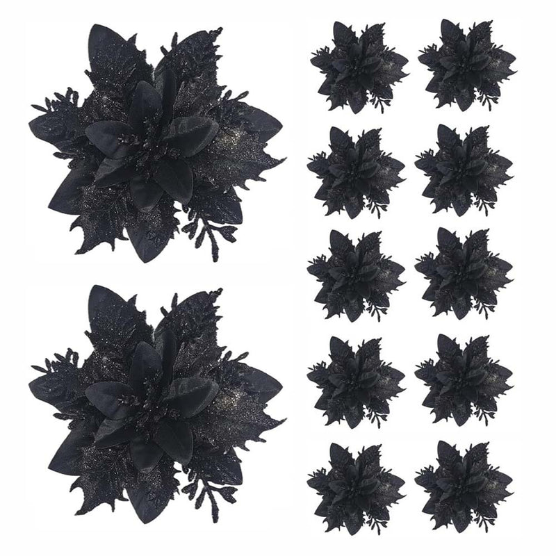 Christmas Glitter Artifical Flower Ornaments