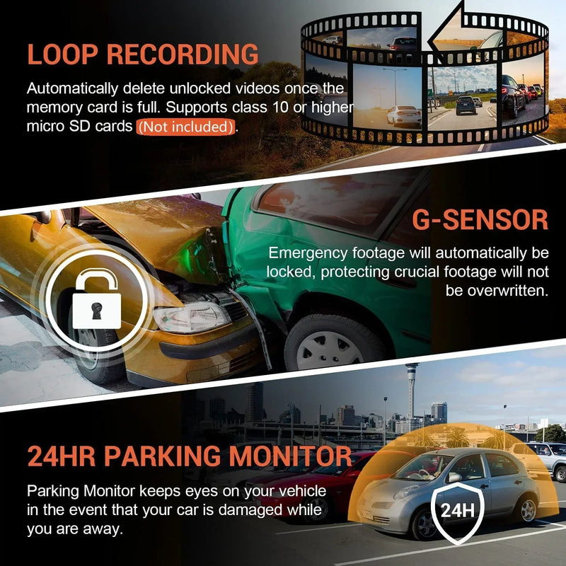 1080P WIFI Dual Camera Night Vision Dash Cam