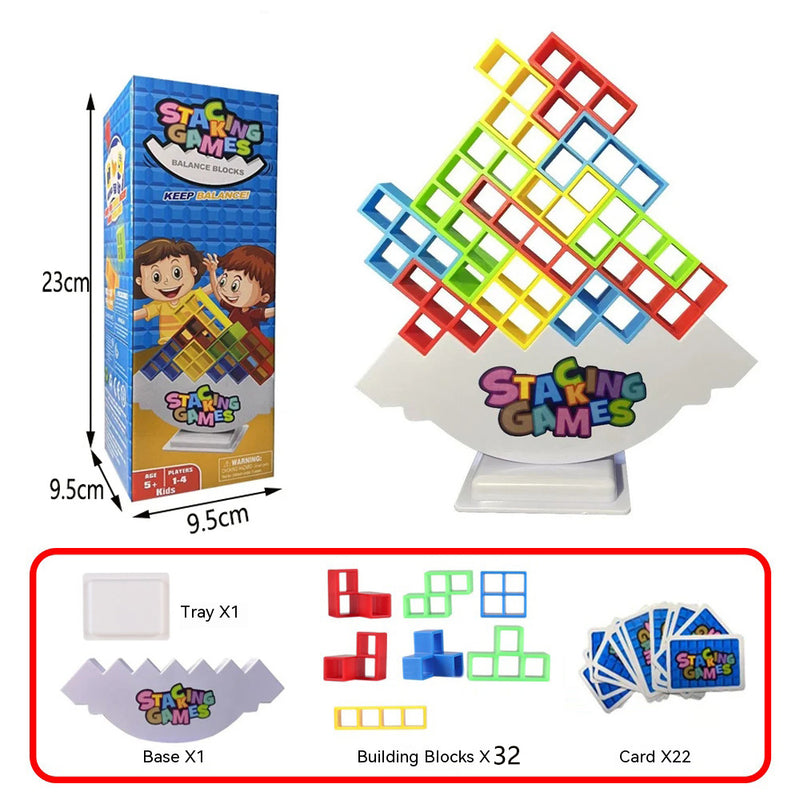 Balance Building Blocks Stacked Tetra Tower Game