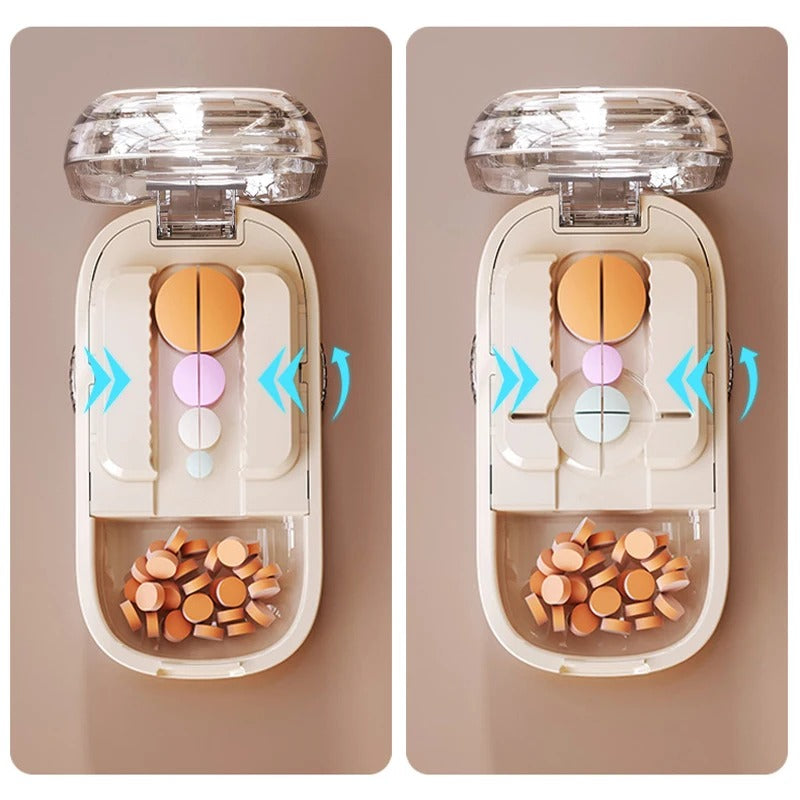 Portable Drug Tablet Medicine Dustproof Divider Organizer Crusher Pill Cutter