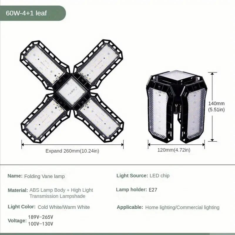 Super Bright Garage Lighting LED Shop Light With Adjustable Panels