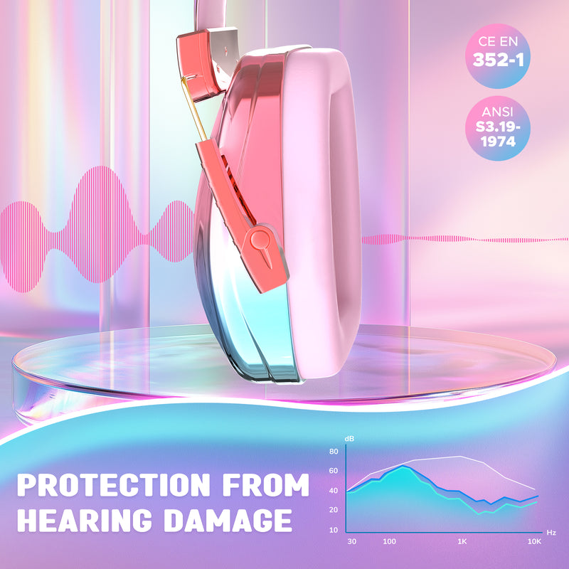 Fashionable Electroplated Earmuffs Kids Hearing Protector Anti-noise Headphones