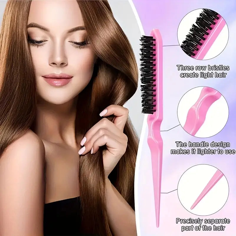 6pcs Set Hair Brush Set Hairdressing Spray Bottle Edge Control Hair Brush