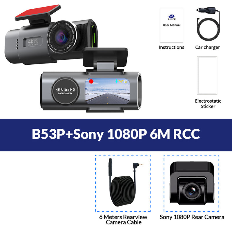 4K UHD Recording Car Camera DVR Night Vision Video Recorder