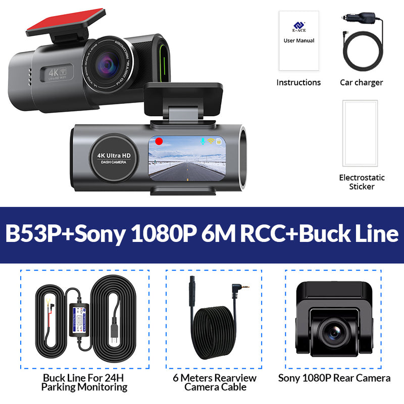 4K UHD Recording Car Camera DVR Night Vision Video Recorder