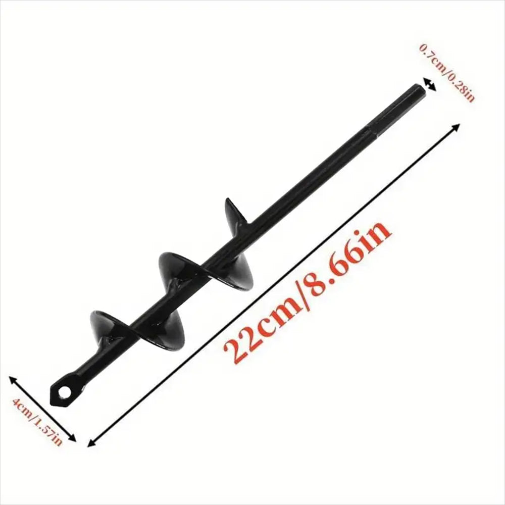 Garden Auger Spiral Drill Bit With 3/8" Hex Drive Drill