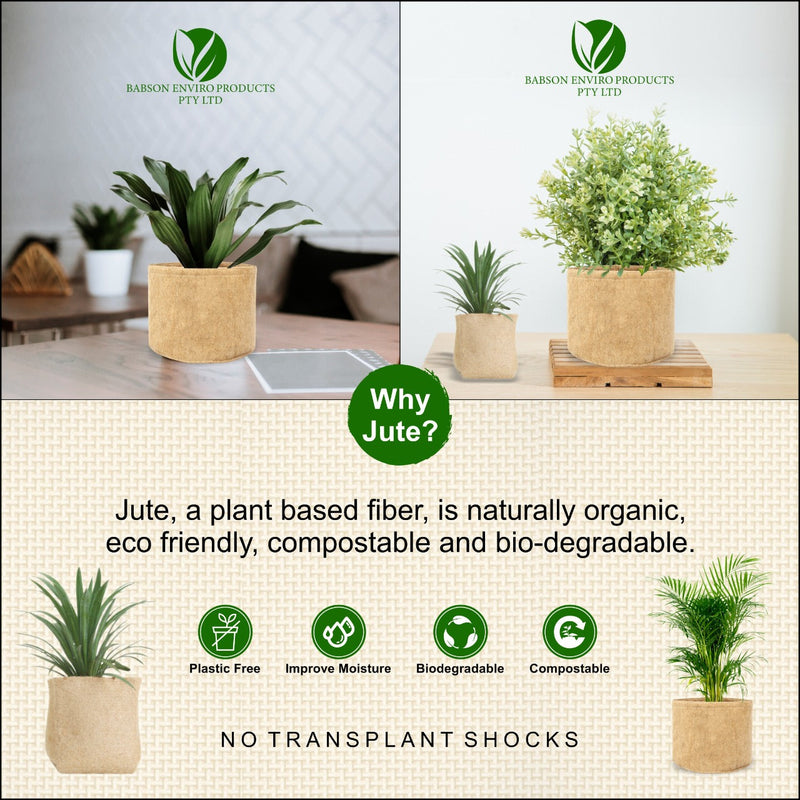 Outdoor Eco Friendly Jute Plant Pots (2.8 Liters)